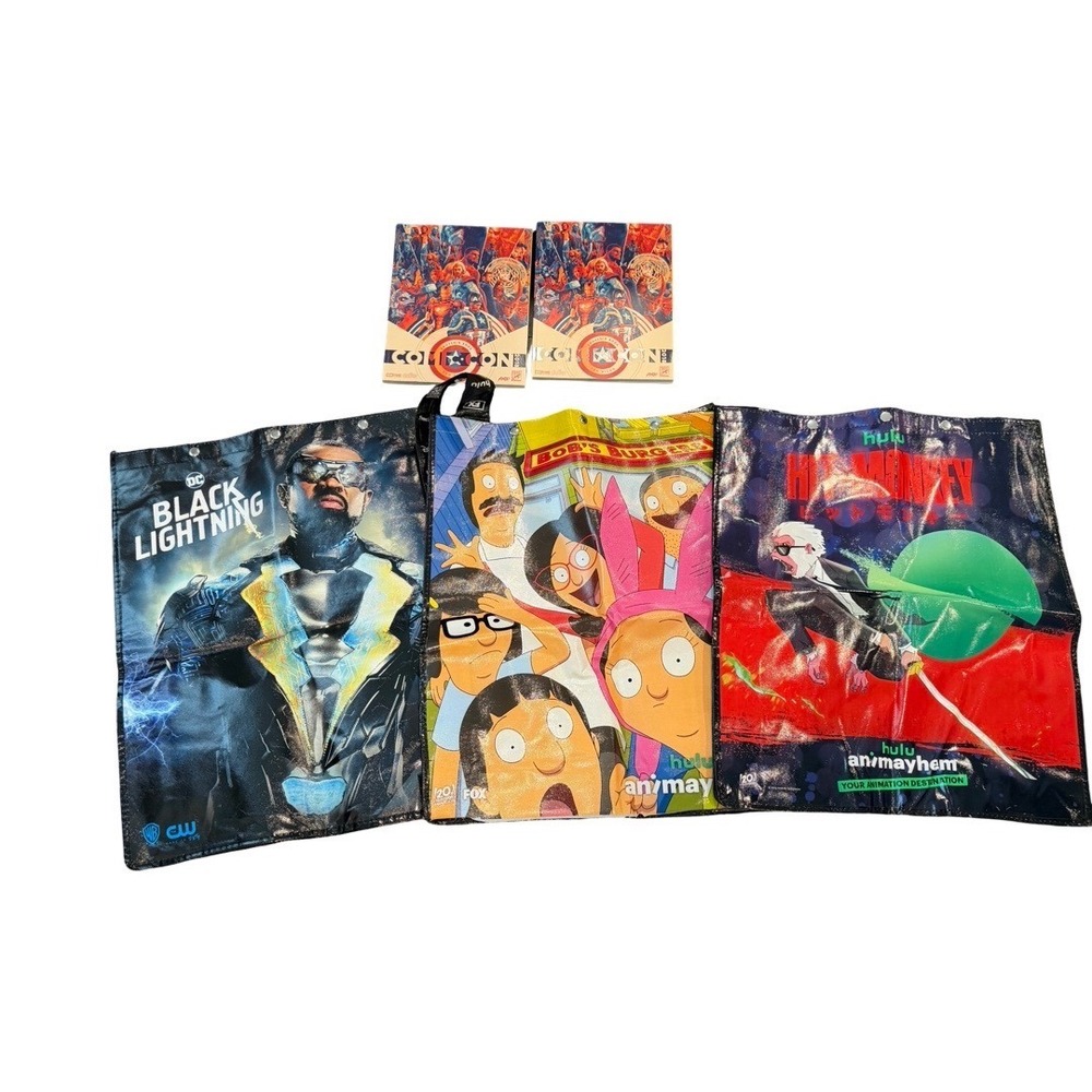 SDCC Comic-Con Bag Lot 2018 2023 2024 Black Lightning Bobs Burgers Hit-Monkey